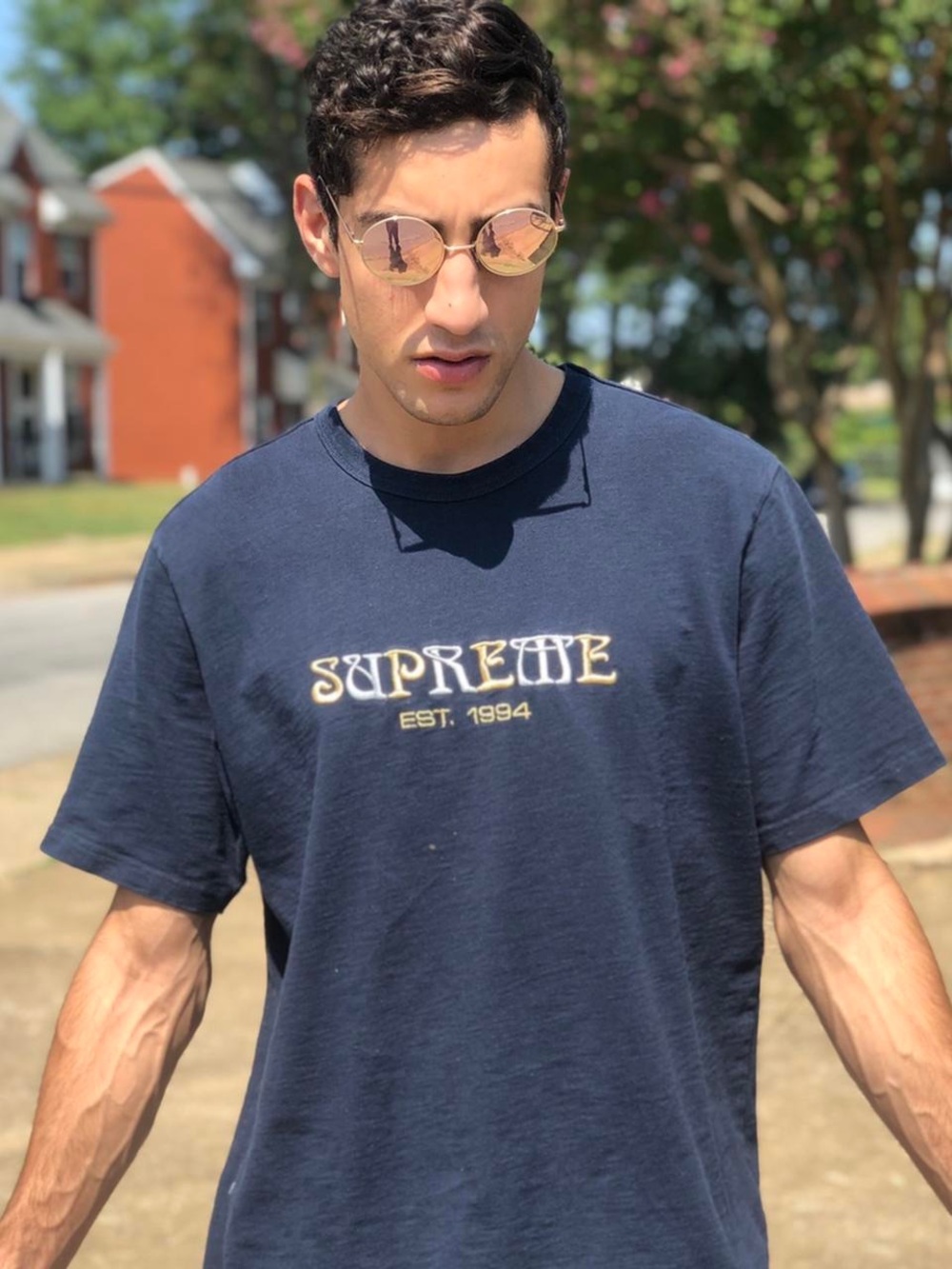 Supreme Nouveau Embroidery Logo Tee Black Sz M Men’s
(Sep A-2)